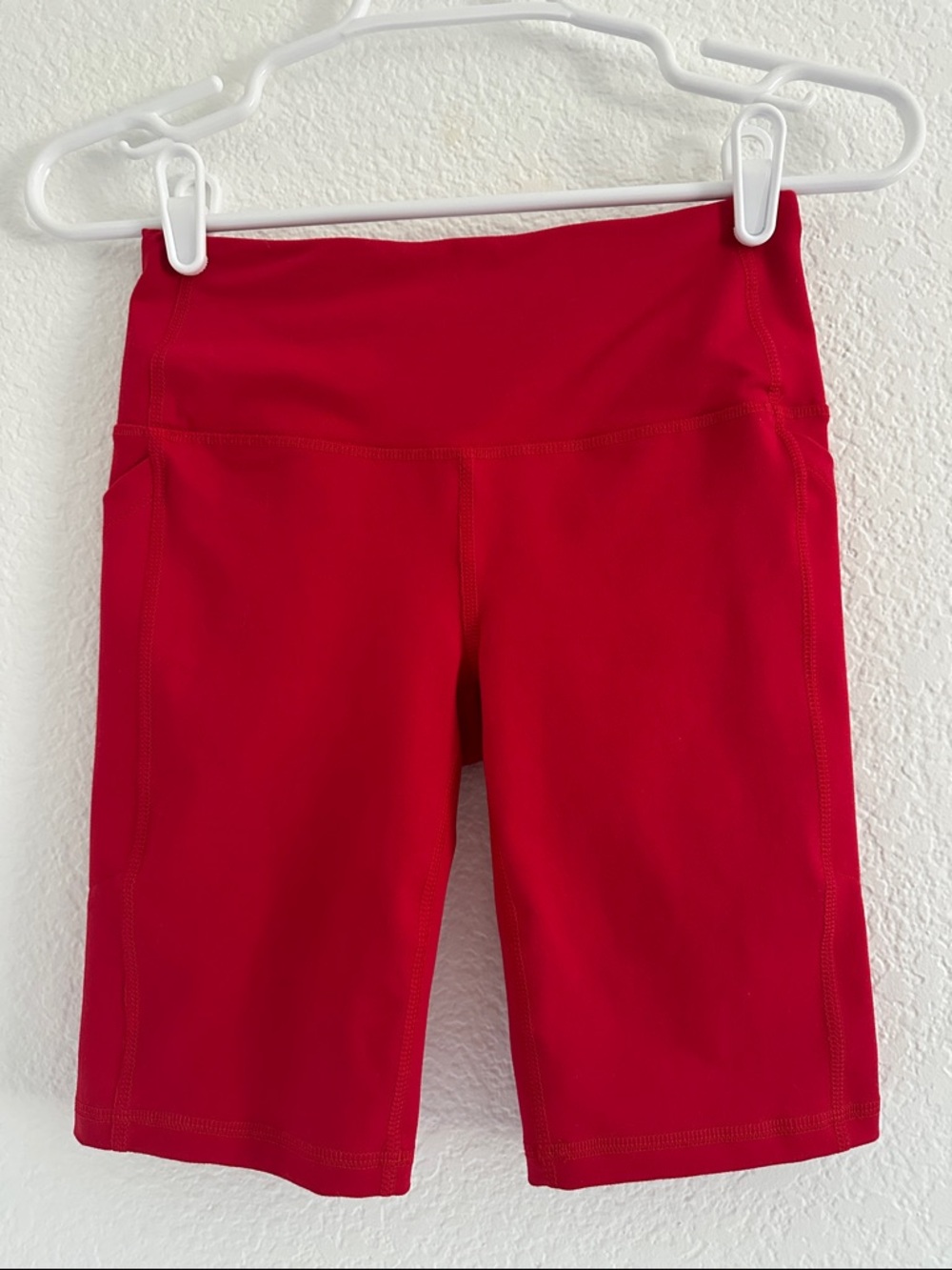 DSG Red High-Waist Bike Shorts with Wide Waistband